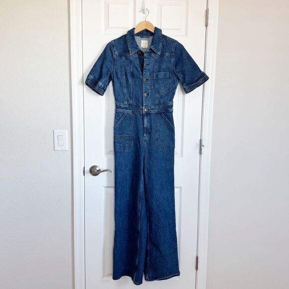 NEW Anthropologie Seventy + Mochi Elodie Denim Jumpsuit Size 2 - Picture 13 of 16